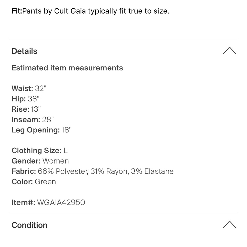 Cult Gaia Neon Green Women’s Slacks - Size 10 - Picture 5 of 5